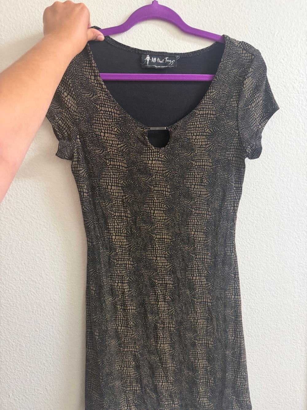 All that Jazz Black and Purple Textured Print Dress